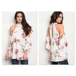 Floral Cold Shoulder Top